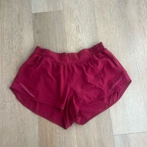 Lululemon Maroon Hotty Hot Shorts